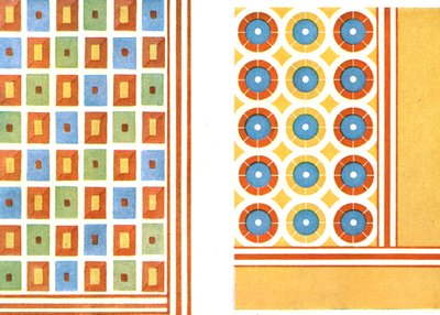 Gemalte Deckenmuster im Grab von Nebamon in Theben, Ägypten, 1928 von Unbekannt