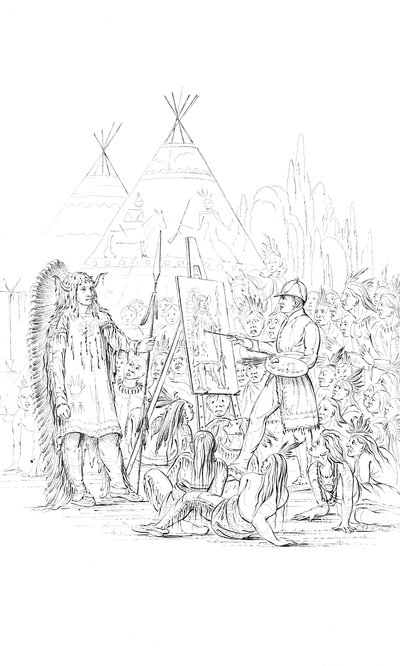 Ein Porträt eines amerikanischen Ureinwohners malen, 1841 von Unbekannt