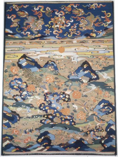 Paneel-Möbelstoff, China, späte Ming-Dynastie 1368-1644, Qing-Dynastie 1644-1911 von Unbekannt