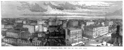 Panorama von Chicago vom Dach des Rathauses, USA, 1871 von Unbekannt