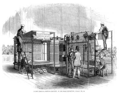 Patentierte vertikale Druckmaschine, Große Ausstellung, London, 1851 von Unbekannt