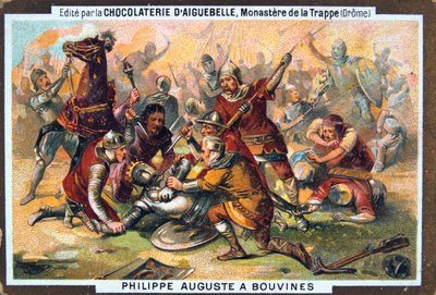 Philippe Auguste in der Schlacht von Bouvines, 1214, 19. Jahrhundert von Unbekannt