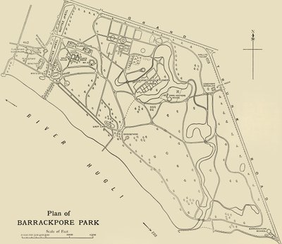 Plan von Barrackpore Park, 1925 von Unbekannt