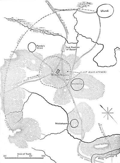 Plan der Schlacht von Ulundi, 4. Juli 1879, ca. 1880 von Unbekannt