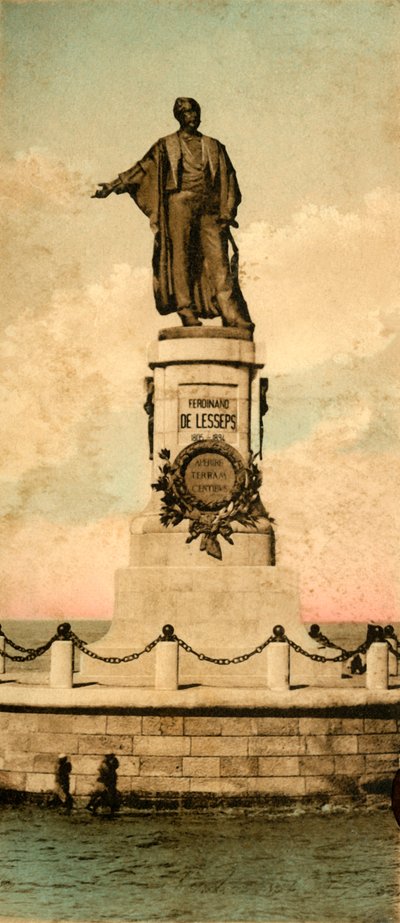 Port Said - Statue von Ferdinand de Lesseps, ca. 1918-ca. 1939 von Unbekannt
