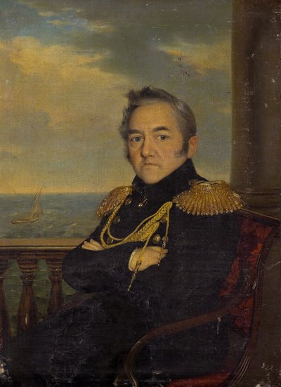 Porträt von Admiral Mikhail Lazarev 1788-1851, Mitte des 19. Jahrhunderts von Unbekannt