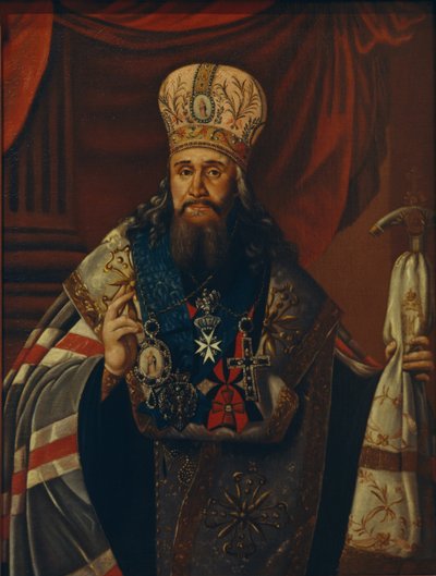 Porträt von Ambrosius Podobedov, dem Metropoliten von Nowgorod und Petersburg 1742-1818, 1813 von Unbekannt