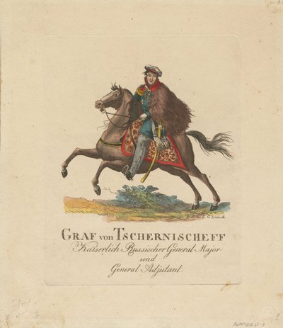 Porträt von Graf Alexander Iwanowitsch Tschernyschow 1786-1857, 1813 von Unbekannt