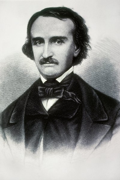 Porträt von Edgar Allan Poe (1809-1849), amerikanischer Schriftsteller. Gravur des 19. Jahrhunderts. von Unbekannt