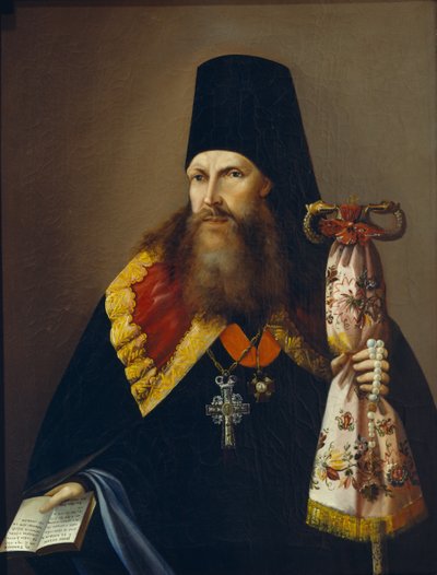 Porträt von Varlaam Denisov, Erzbischof von Ural 1804-1873, Mitte des 19. Jahrhunderts von Unbekannt