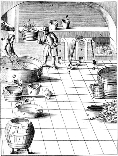 Vorbereitung von Kupfer und Silber zur Legierung für die Münzproduktion, 1683 von Unbekannt