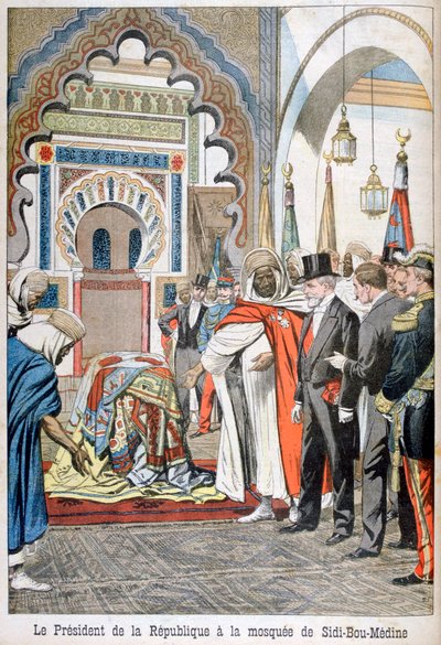 Präsident Loubet besucht die Moschee von Sidi Bou Medine, Tlemcen, Algerien, 1903 von Unbekannt