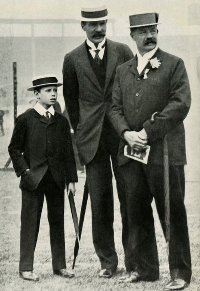 Prinz Albert mit seinem Tutor und Lord Desborough von Unbekannt