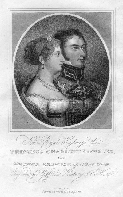 Prinzessin Charlotte von Wales und Prinz Leopold von Sachsen-Coburg, 1816 von Unbekannt