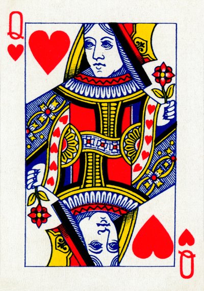 Herzkönigin aus einem Kartenspiel von Goodall & Son Ltd., um 1940 von Unbekannt
