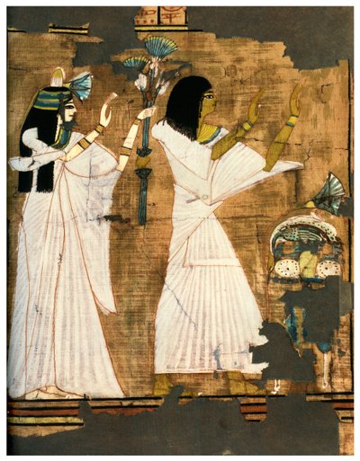 Rames und seine Frau in Anbetung vor einem Tisch mit Opfergaben, ca. 1400 v. Chr. 1958 von Unbekannt