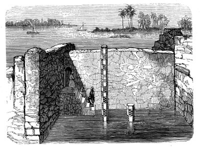 Überreste eines Nilometers, ein antikes Gerät zur Messung der jährlichen Überschwemmung des Nils, ca. 1885 von Unbekannt