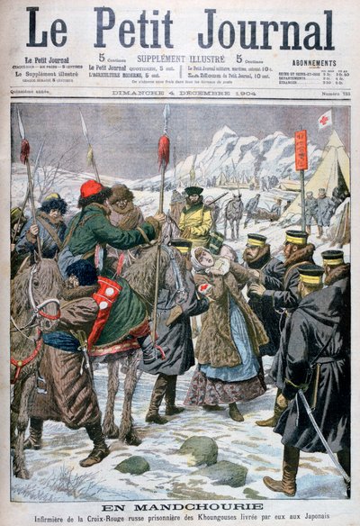 Russische Krankenschwester, die von den Mandschu gefangen genommen und den Japanern übergeben wird, Mandschurei, 1904 von Unbekannt