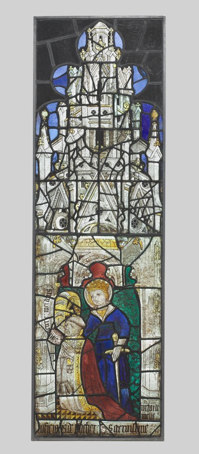Heilige Katharina mit einem knienden männlichen Stifter, 1400er von Unbekannt