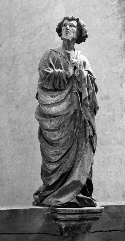 Heiliger Johannes von Kalvarienberg Anonyme Skulptur Dim. 150 cm Kollegiatkirche Saint Hippolyte, Poligny (Jura) von Unbekannt