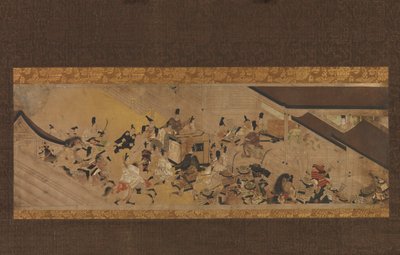 Szene vom kaiserlichen Besuch in Rokuhara aus der Geschichte der Heiji-Rebellion, 18. Jahrhundert von Unbekannt
