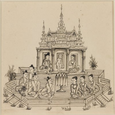 Szene aus dem Vessantara Jataka von Unbekannt