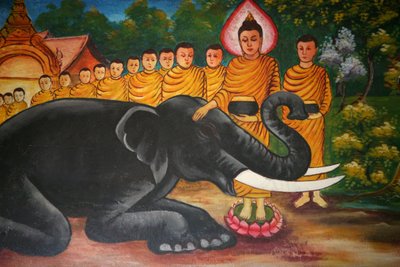 Szene aus dem Leben Buddhas, Vientiane, Laos von Unbekannt