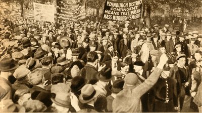 Schottische Demonstranten, Means Test Proteste, Hyde Park, London, 1932, 1933 von Unbekannt