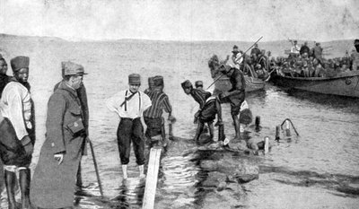 Senegalesische Soldaten beim Einschiffen an der ägyptischen Küste, Erster Weltkrieg, 1915 von Unbekannt