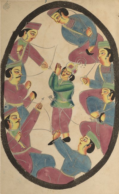 Sieben Helden oder Krieger töten Abhimanya, den Sohn von Arjuna von Unbekannt