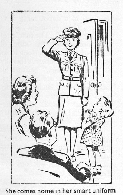 Sie kommt in ihrer schicken Uniform nach Hause, 1940 von Unbekannt