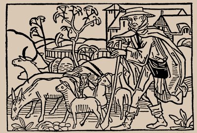 Hirte. Aus Speculum Vitae Humanae von Rodericus Zamorensis, 1479 von Unbekannt