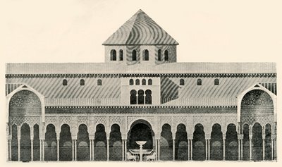 Seitenansicht des Löwenhofs und Brunnens, 19. Jahrhundert, 1907 von Unbekannt