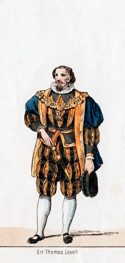 Sir Thomas Lovell, Kostümentwurf für Shakespeares Stück, Heinrich VIII, 19. Jahrhundert von Unbekannt