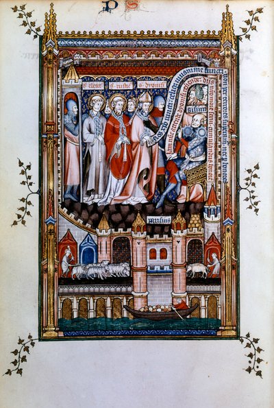 Sisinnius ermahnt St. Denis, seinen Glauben zu verleugnen, 1317 von Unbekannt