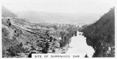 Standort des Burrinjuck-Damms, New South Wales, Australien, 1928 von Unbekannt