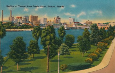 Skyline von Tampa, von Davis Island, Tampa, Florida von Unbekannt