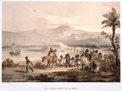 Sklavenkonvoi auf dem Marsch, 1852 von Unbekannt