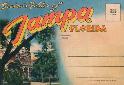 Souvenir-Mappe von Tampa, Florida - Universität von Tampa, um 1940er Jahre von Unbekannt