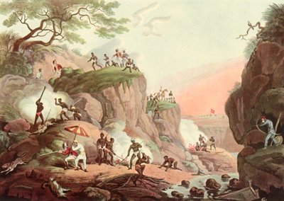 Sport in Indien - Wölfe aus ihren Erdhöhlen rauchen, ca. 1808, 1901 von Unbekannt