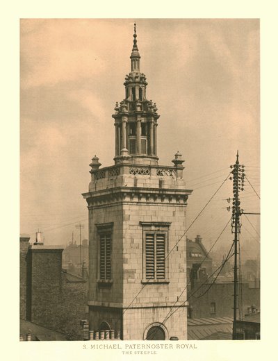 St. Michael, Paternoster Royal, Der Turm, Mitte - Ende 19. Jahrhundert von Unbekannt