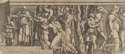 Statue von Niobe und ihren Verehrern, mit Apollo und Diana und anderen Figuren, 1543-47 von Unbekannt