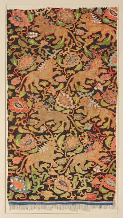 Wandteppich mit goldenen Löwen und Palmetten, 1200er oder früher von Unbekannt