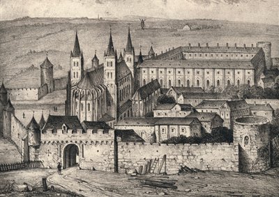 Die Abtei von St Germain-des-Prés im 14. Jahrhundert, 1915 von Unbekannt