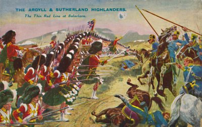 Die Argyll & Sutherland Highlanders. Die dünne rote Linie bei Balaklawa, 1854 von Unbekannt