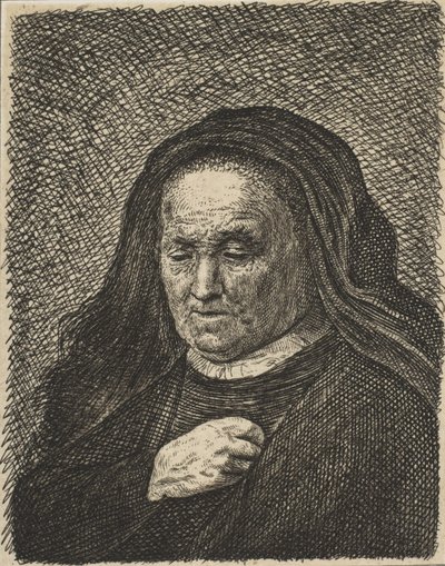 Die Mutter des Künstlers mit der Hand auf der Brust von Unbekannt