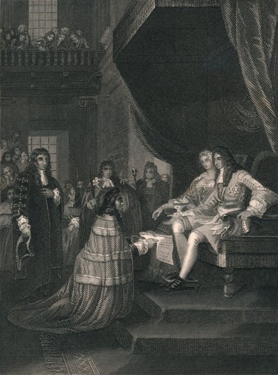Die Bill of Rights präsentiert an Wilhelm und Maria, 1689, Mitte 19. Jahrhundert von Unbekannt