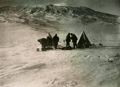 Das Lager 7000 Fuß hoch auf dem Mount Erebus von Unbekannt