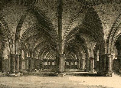 Die Kirche von St. Faith, Die Krypta von Old St. Pauls, nach einer Ansicht von Hollar von Unbekannt