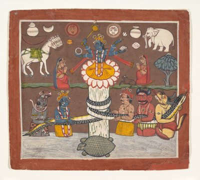 Das Quirlen des Milchmeeres, ca. 1780-90 von Unbekannt